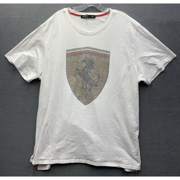 Hudson Other - Hudson Outerwear Mens Designer Shirt Gem Stones Ferrai White Short Sleeve Sz 4X